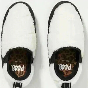 P448 Laby Sneakers Faux Fur Slip On Platform Wad Ivory Size 40 Anthropologie NEW